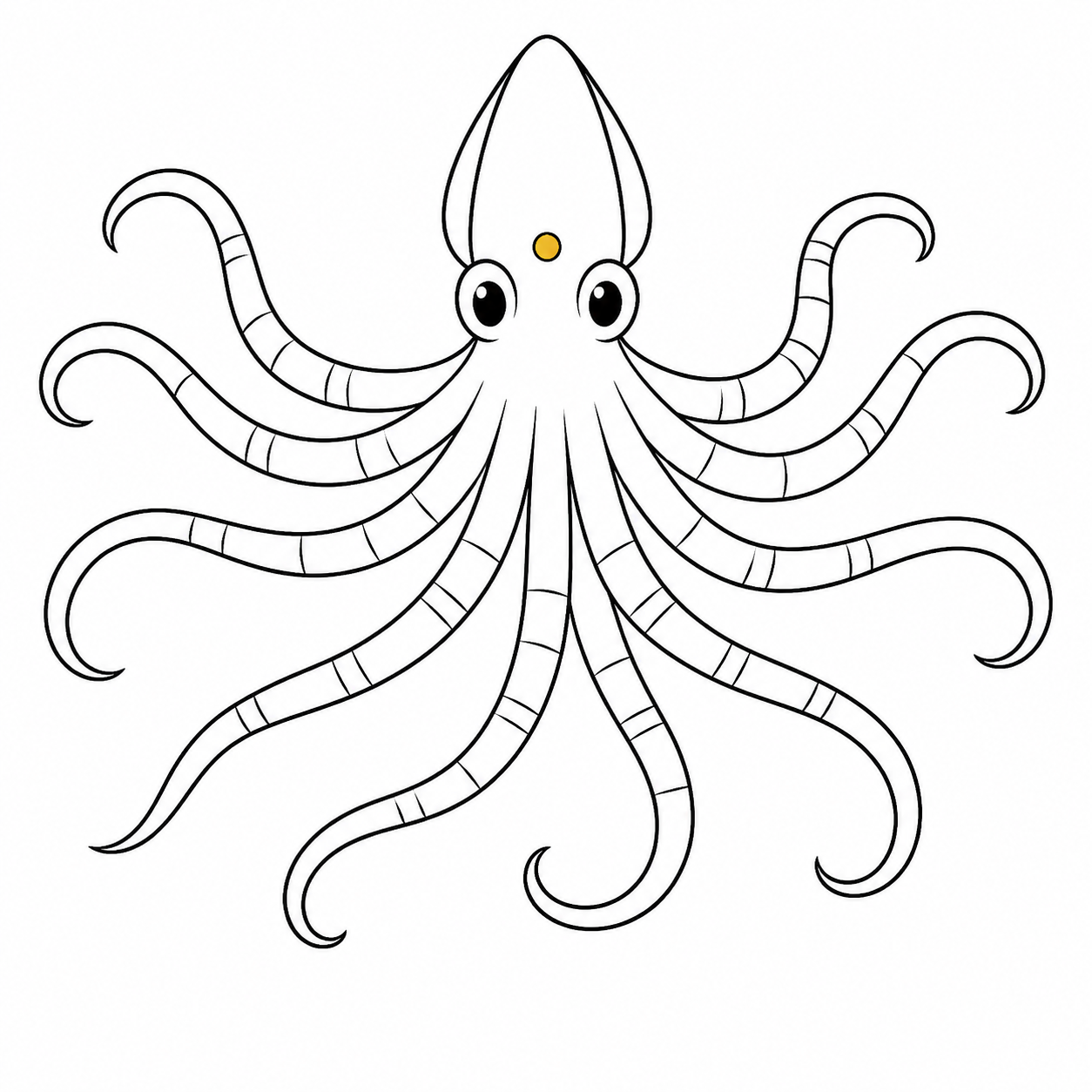 Illustration of the Mimic Octopus, banded and flattened to impersonate other animals